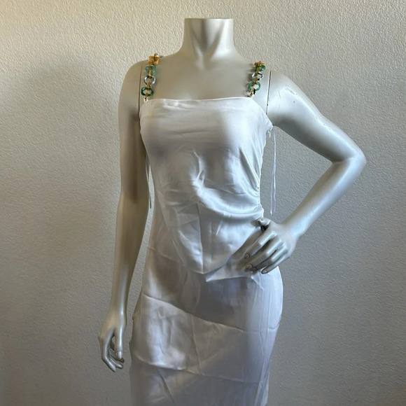 NWT ZARA Satin Camisole Dress with chain strap detail - Picture 8 of 11